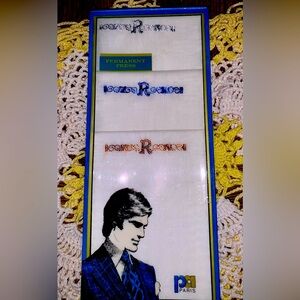 🤩 3/💲10 Vintage Decorative R Monogrammed Handkerchiefs 3 Pack NWT